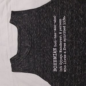 Bohemian Women's Tank Top.  Size Medium. Black and Gray.